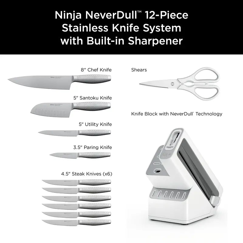 Ninja NeverDull Essential Knife System 12 Piece Set K22012WH