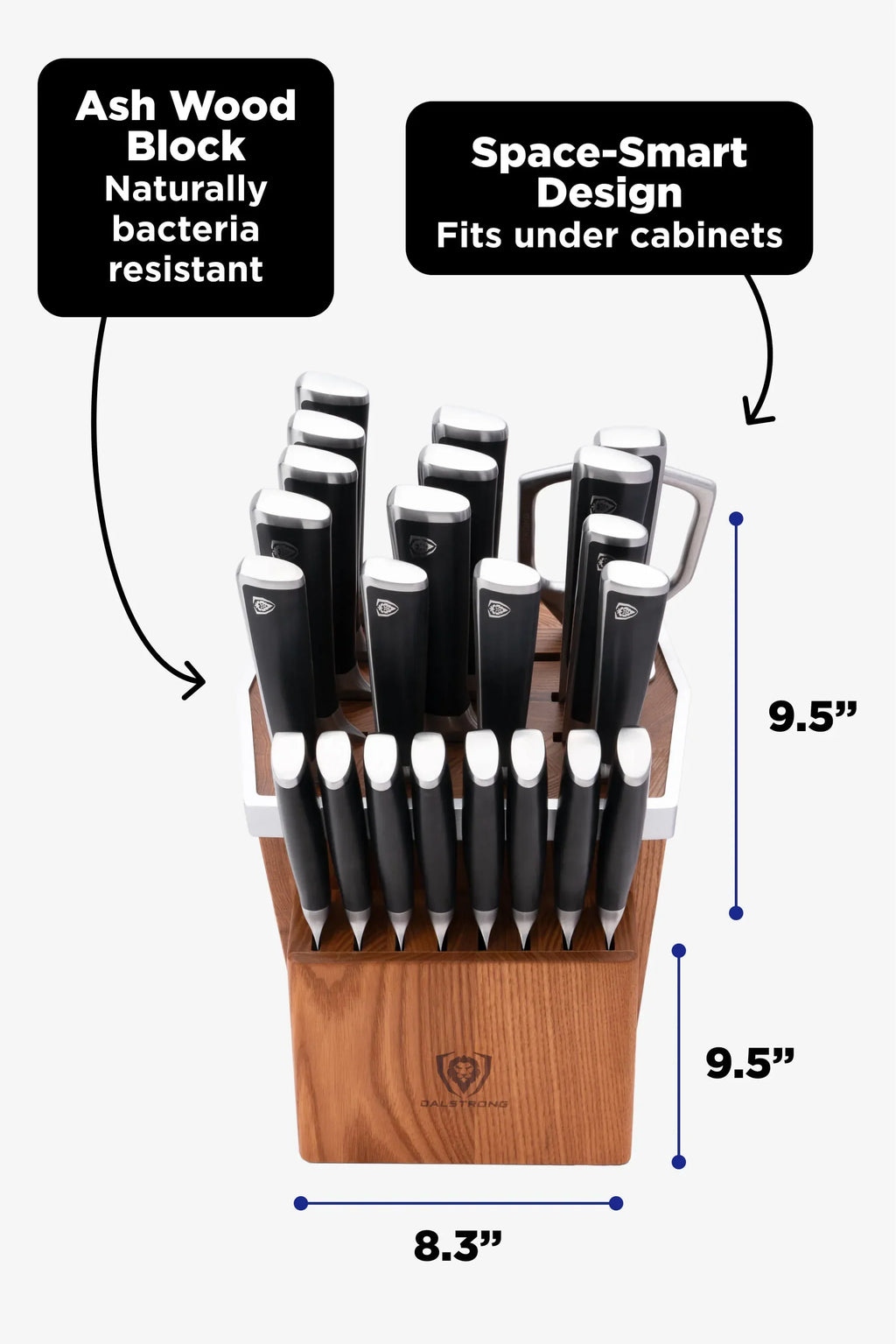 24-Piece Knife Block Set | Vanquish Series | NSF Certified |