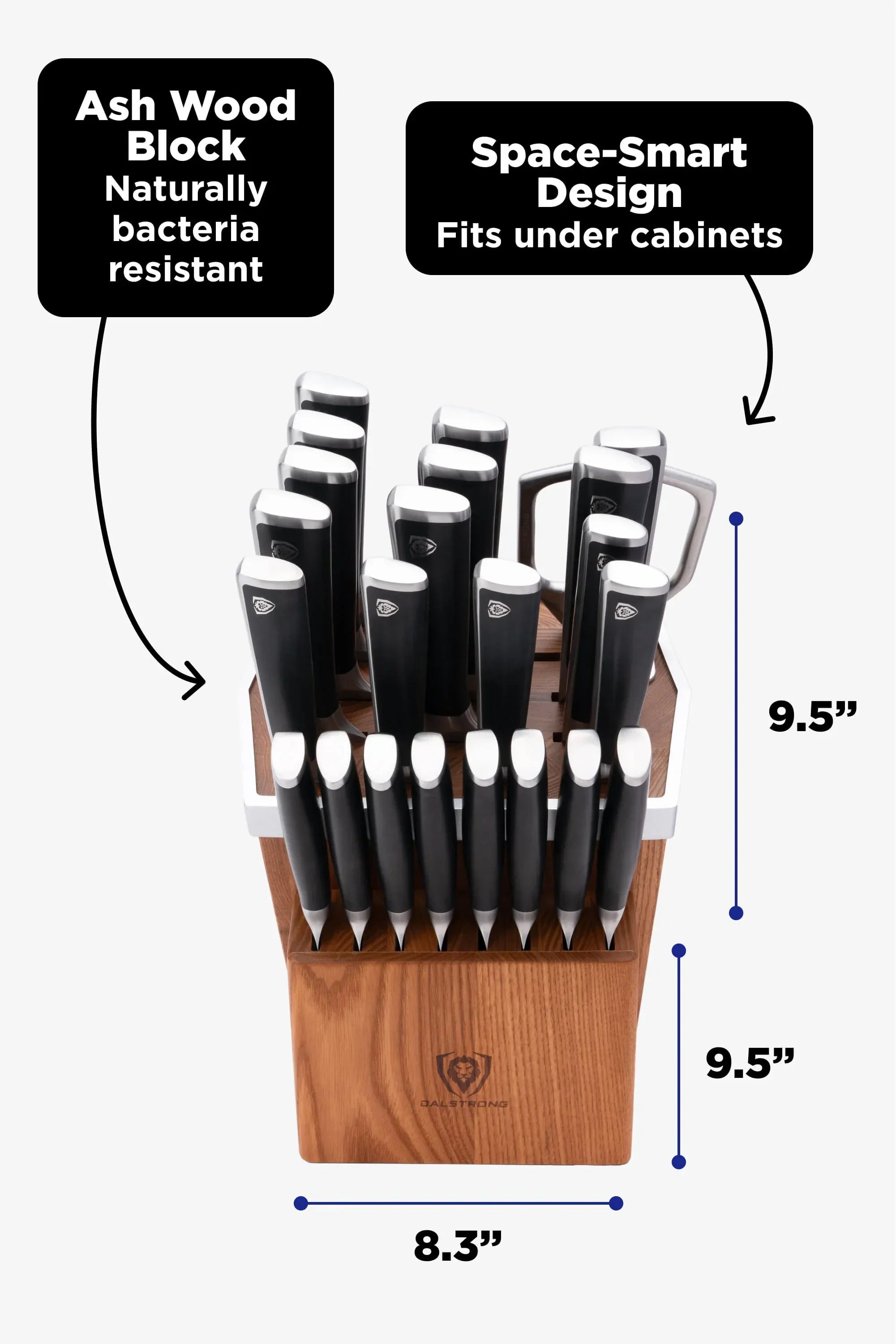 24-Piece Knife Block Set | Vanquish Series | NSF Certified |