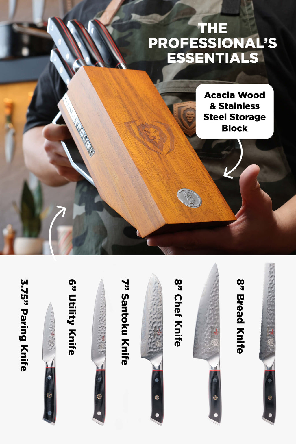 5-Piece Knife Block Set | Shogun Series | ELITE |